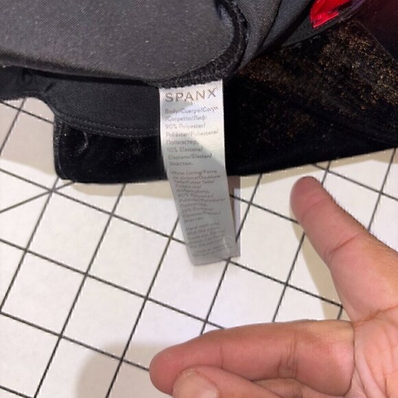 Spanx Velvet Leggings Black Gold Metallic Shine Shimmer High Rise Stretch 20188R - Picture 6 of 13